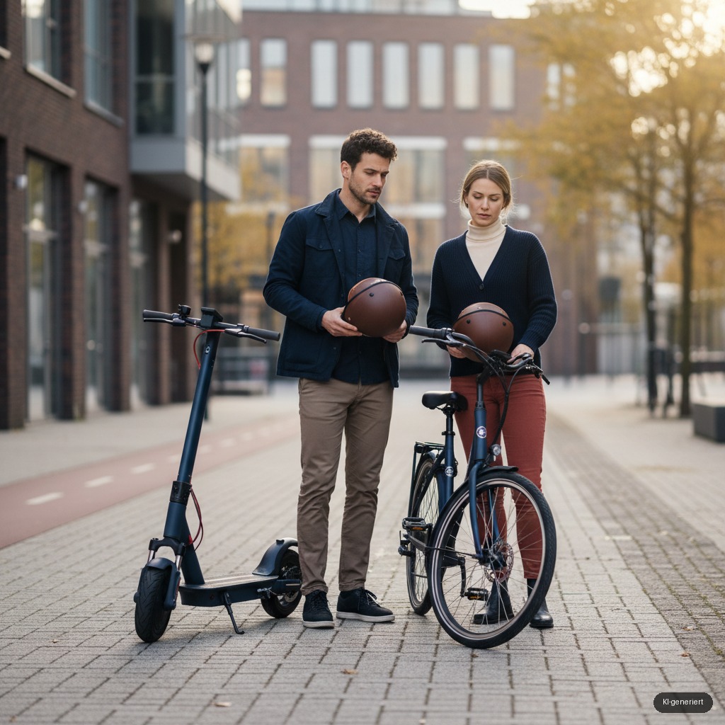 E-Scooter und Pedelecs: welche Haftpflicht greift (KI-generiertes Symbolbild)